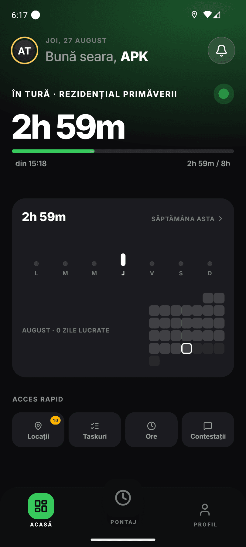 Aplicația mobilă Control 360 într-o tură activă